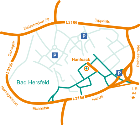 Anfahrtskarte Bad Hersfeld